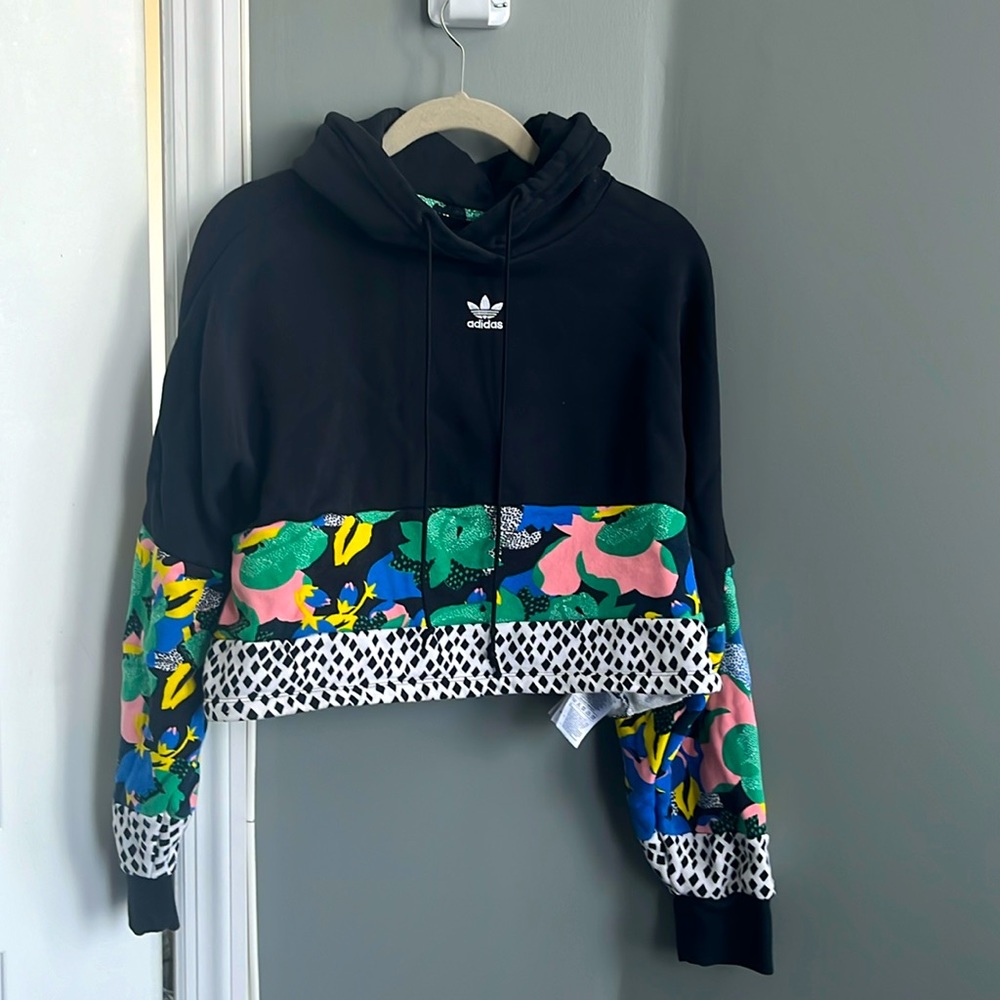 Adidas Women's Black Multicolor Hoodie